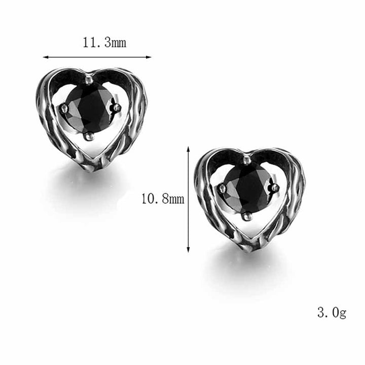 Heart Shaped Earrings | Stainless Steel Punk Jewelry | Demonmirror-5