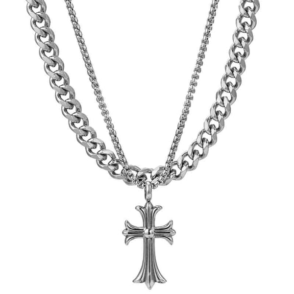 Chunky Cross Necklace | Stainless Steel Gothic Jewelry | Demonmirror