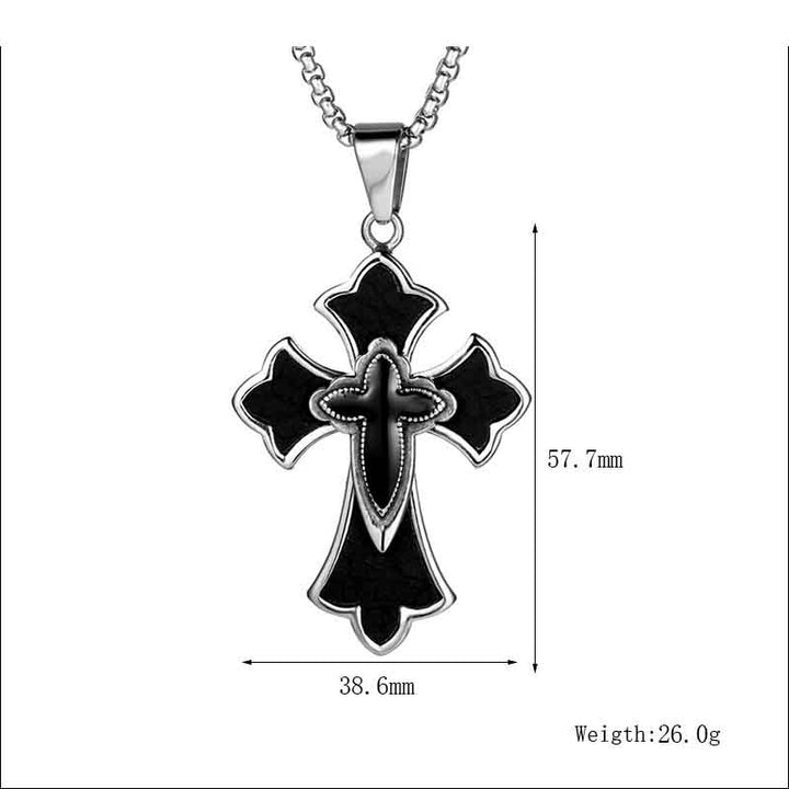 Gothic Cross Necklace in Stainless Steel for Men and Women by Demonmirror-5