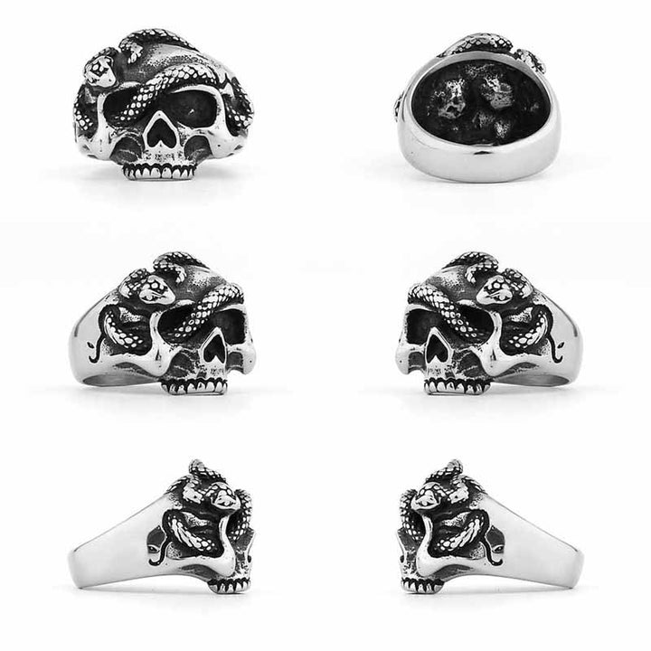 Skull Rings for Men | Stainless Steel Gothic Jewelry | Demonmirror-4
