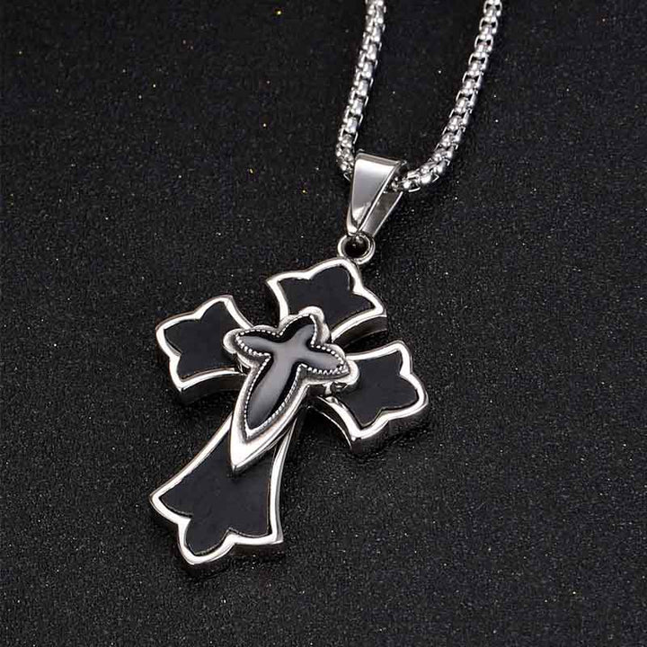 Gothic Cross Necklace in Stainless Steel for Men and Women by Demonmirror-3