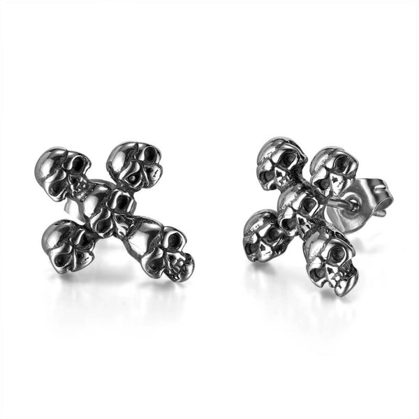 Skull Earrings | Gothic Stainless Steel Edge by Demonmirror