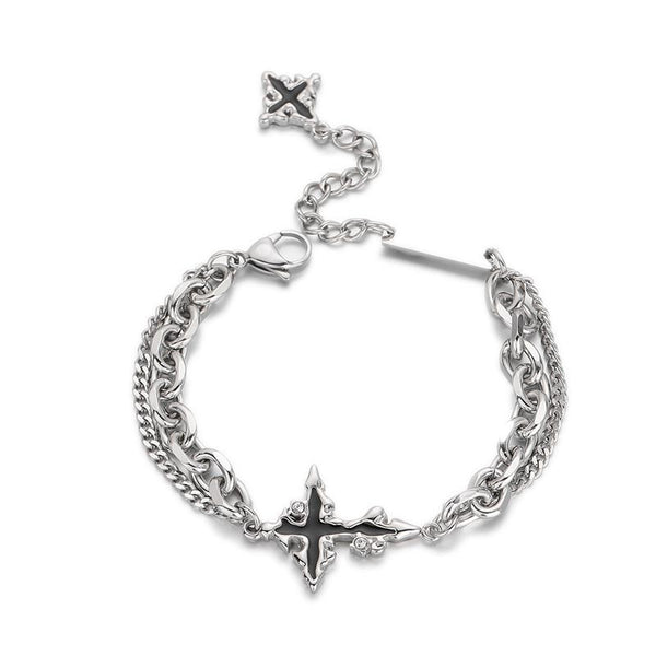 Cross Bracelet for Women | Stainless Steel Gothic Jewelry | Demonmirror