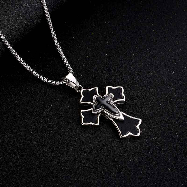 Gothic Cross Necklace in Stainless Steel for Men and Women by Demonmirror-2