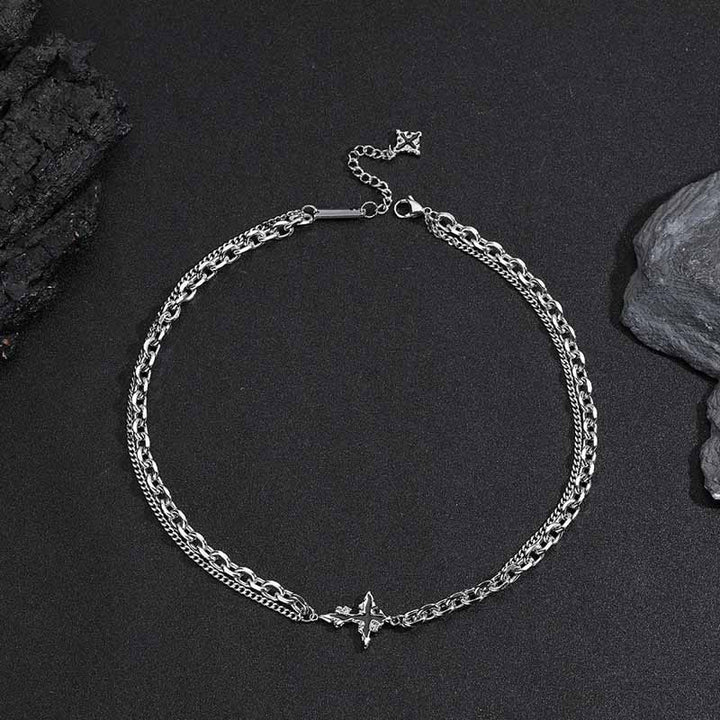 Gothic Cross Necklace | Stainless Steel Punk Jewelry | Demonmirror-3