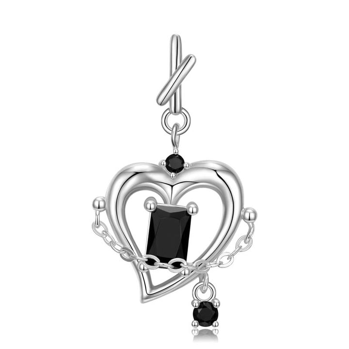 ilver Heart Necklace | 925 Sterling Gothic Jewelry | Demonmirror-3